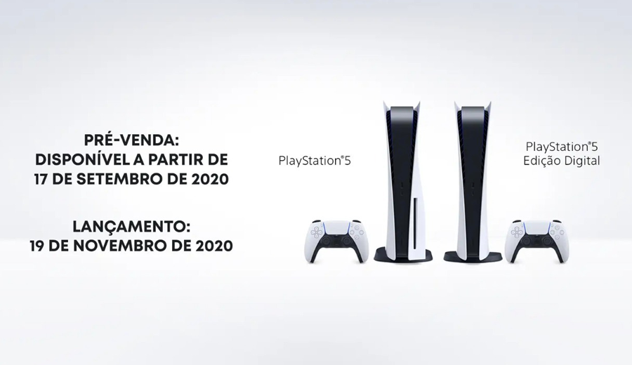 PS5 vai ter preços de R$ 4.500 e R$ 5.000 e chega ao Brasil dia 19