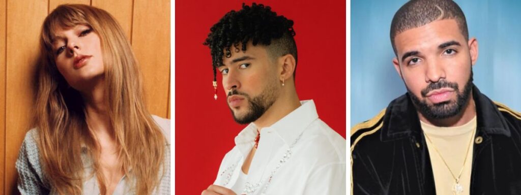 Bad Bunny, Taylor Swift e Drake se destacam em retrospectiva do Spotify