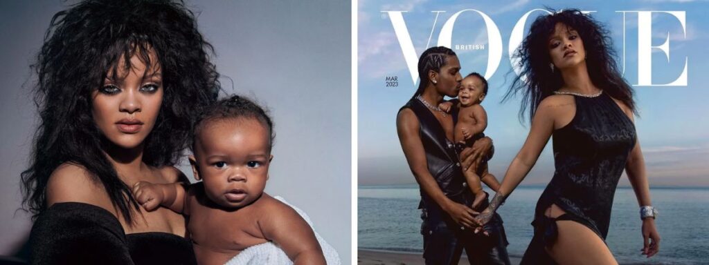 Rihanna com A$AP Rocky e filho do casal