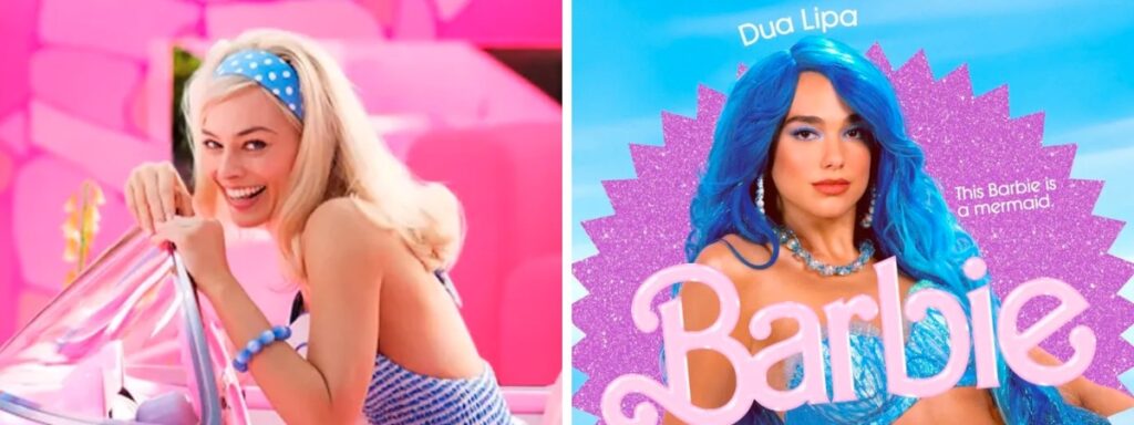 Margot Robbie e Dua Lipa como elenco de "Barbie"